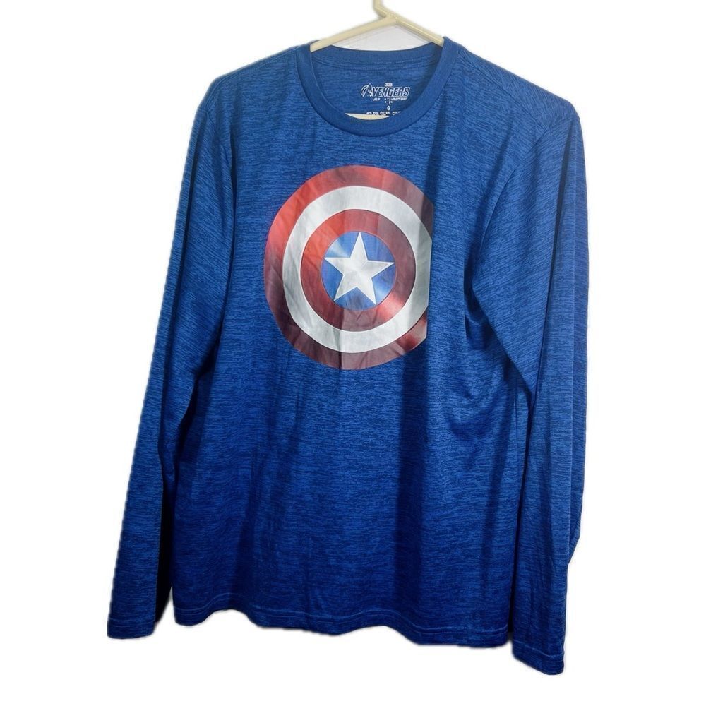 Marvel avengers, adult size large, long sleeve graphic shirt, some fading